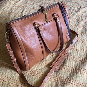 Fossil Kendall large satchel tan leather